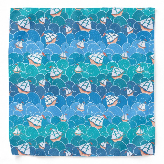 Rocky Sea Pattern Bandana (Front)