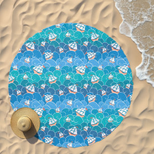 Rocky Sea Pattern Beach Towel