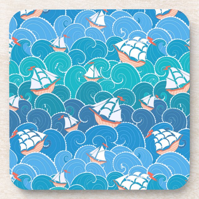 Rocky Sea Pattern Drink Coaster (Front)