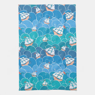 Rocky Sea Pattern Kitchen Towel