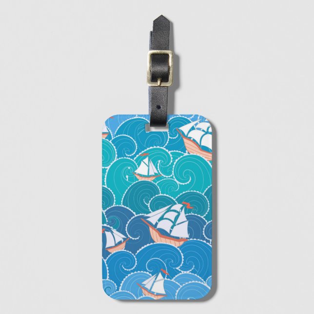 Rocky Sea Pattern Luggage Tag (Front Vertical)