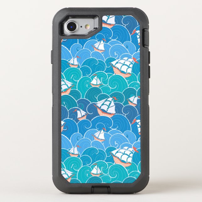 Rocky Sea Pattern Otterbox iPhone Case (Back)