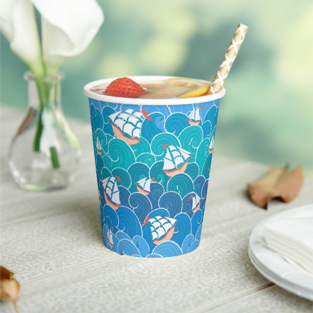 Rocky Sea Pattern Paper Cups (Insitu)