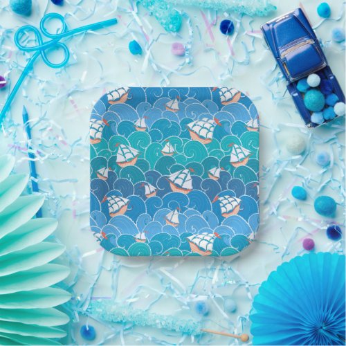 Rocky Sea Pattern Paper Plates