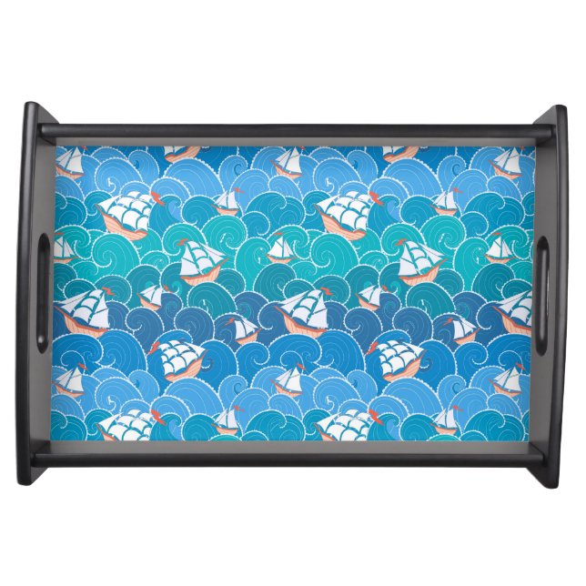 Rocky Sea Pattern Serving Tray (Front)