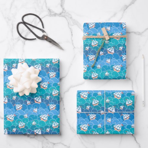 Rocky Sea Pattern Wrapping Paper Sheets