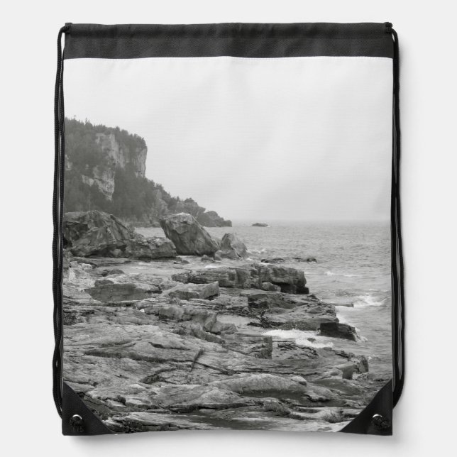 Rocky Shore Drawstring Backpack (Front)