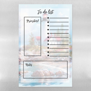 Rocky Shore Lighthouse Seaside To-Do List  Magnetic Dry Erase Sheet