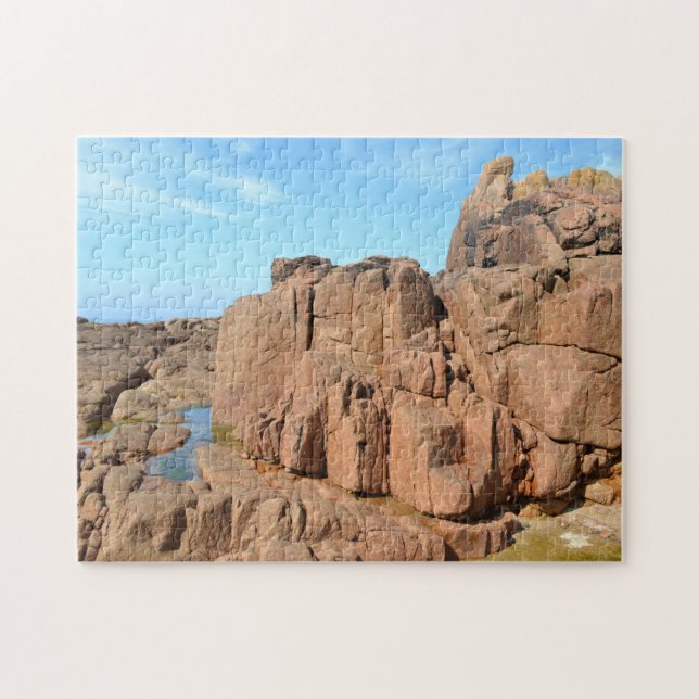 Rocky shore line jersey islands jigsaw puzzle (Horizontal)
