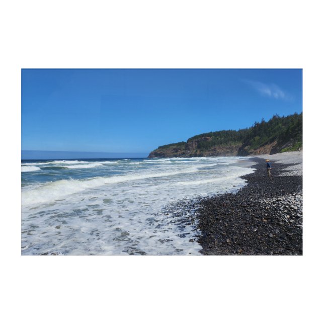 Rocky shore ocean waves art (Front)