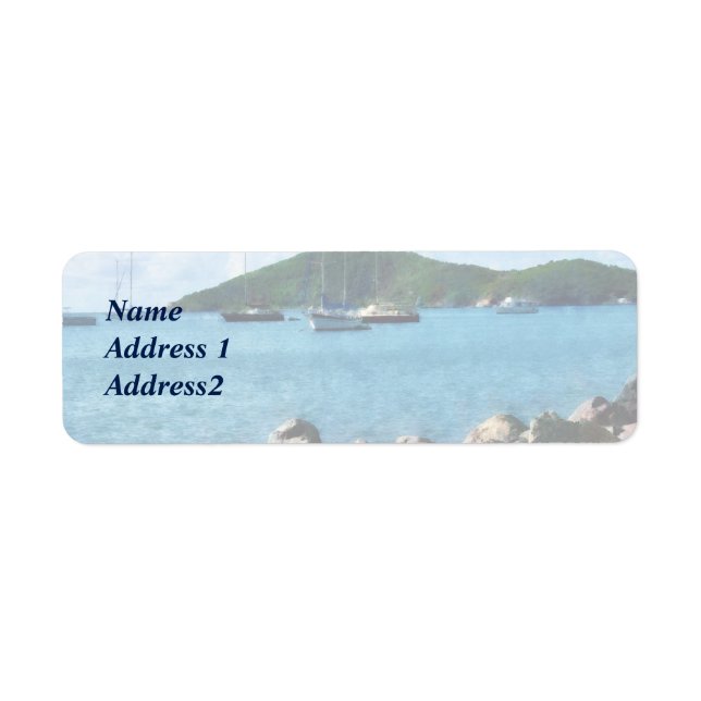 Rocky Shore St. Thomas Save the Date Label (Front)
