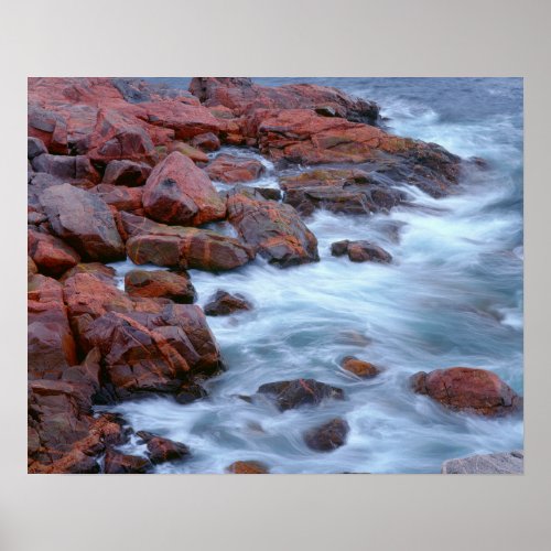 Rocky shoreline with water Canada Poster