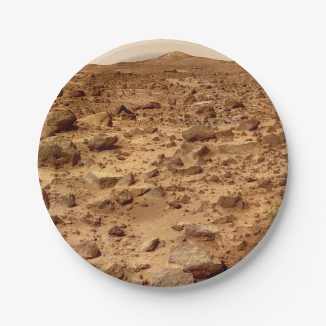 Rocky Surface of Planet Mars Paper Plates (Front)