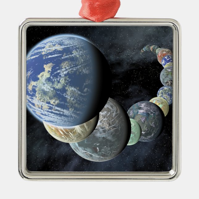 Rocky, terrestrial worlds metal ornament (Front)