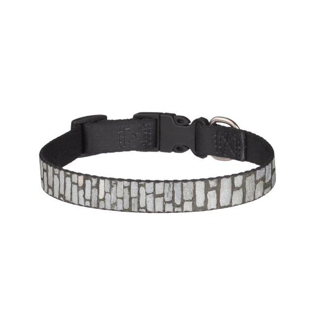 Rocky the Dog Gray Cobblestone Stone Brick Rock Pet Collar (Front)