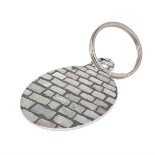 Rocky the Dog Gray Cobblestone Stone Brick Rock Pet ID Tag