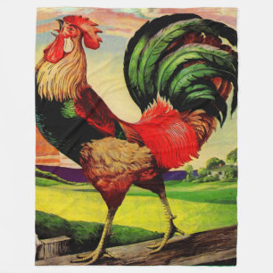 Rocky the Handsome Rooster Fleece Blanket