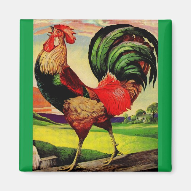 Rocky the Handsome Rooster Magnet (Front)