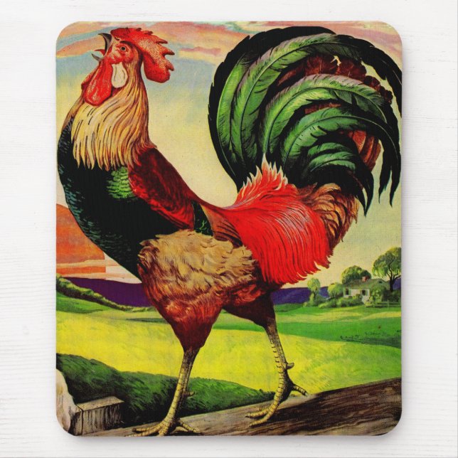Rocky the Handsome Rooster Mouse Pad (Front)