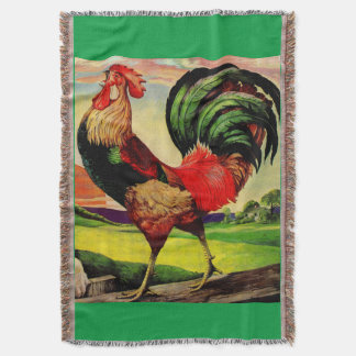 Rocky the Handsome Rooster Throw Blanket