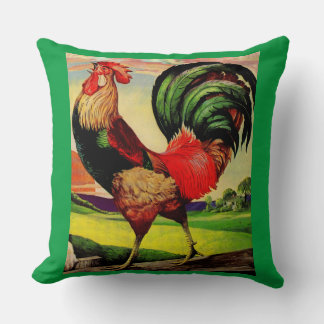 Rocky the Handsome Rooster Throw Pillow