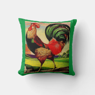 Rocky the Handsome Rooster Throw Pillow