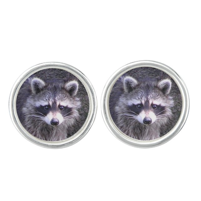 Rocky the Raccoon Cufflinks (Front)