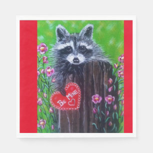 Rocky the Raccoon Paper Valentine Napkin! Napkins