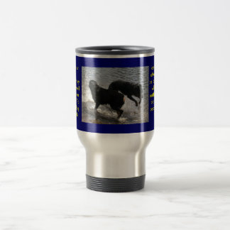 Rocky.Vern.WaterPlay, Dogs are our link to para... Travel Mug