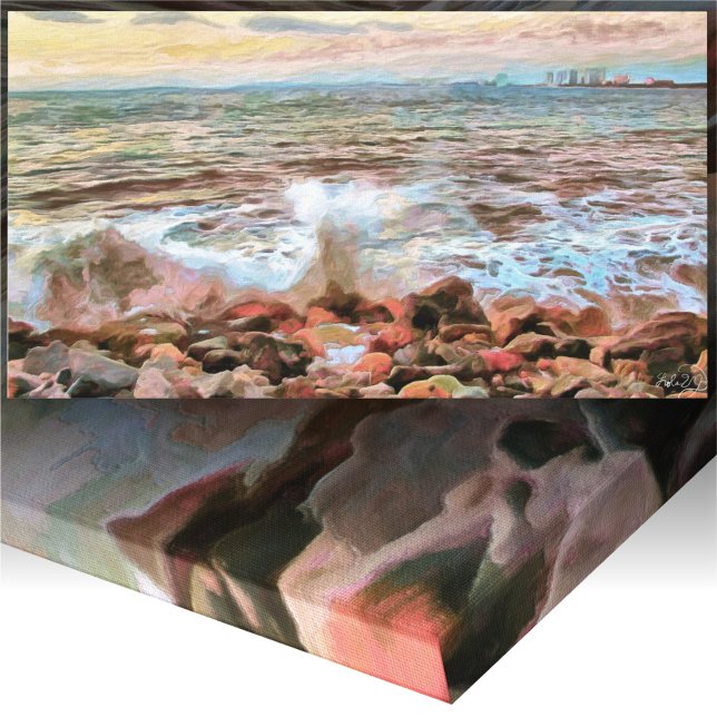 Rocky Waves 0742 Original Art Canvas Print (Creator Uploaded)
