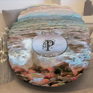 Rocky Waves 0742 Round Pillow