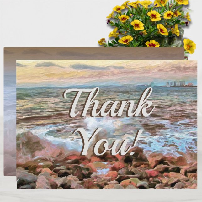 Rocky Waves Thank You 0742 Card (Creator Uploaded)