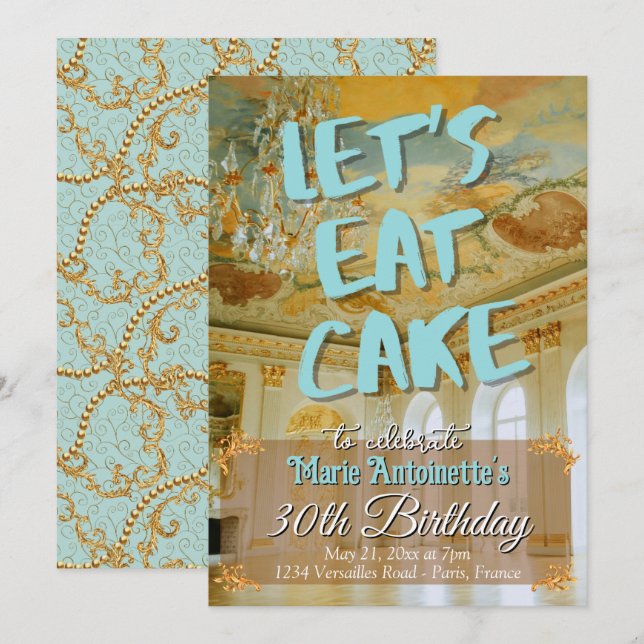 Rococo Aesthetic Birthday Party Marie Antoinette Invitation (Front/Back)