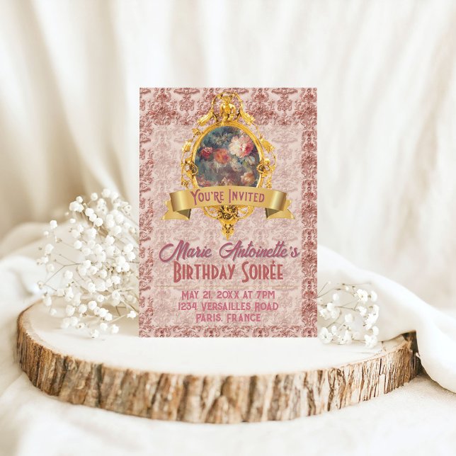 Rococo Aesthetic Birthday Party Soft Renaissance Invitation (Creator Uploaded)