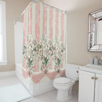 Rococo Bath Accessories Shower Curtain Bouquet