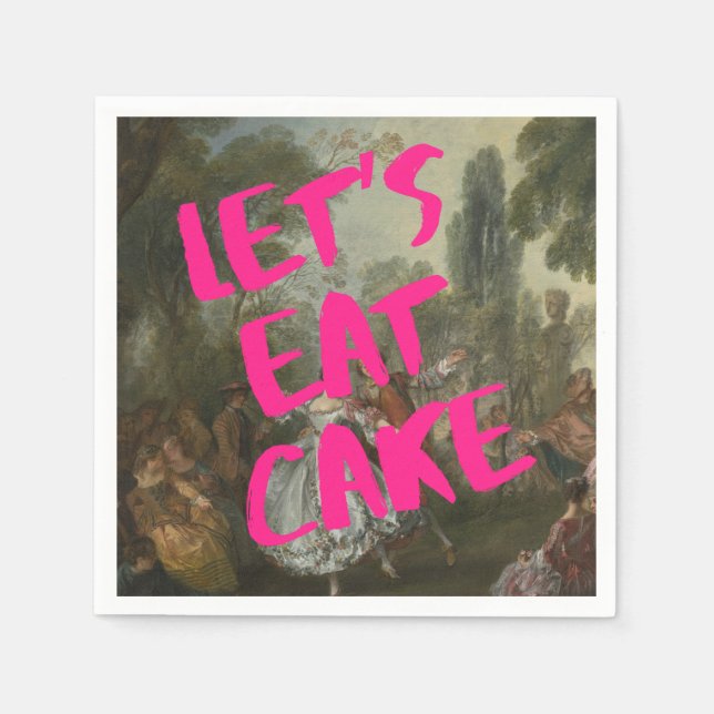 Rococo Birthday Party Marie Antionette Bold Pink Napkins (Front)