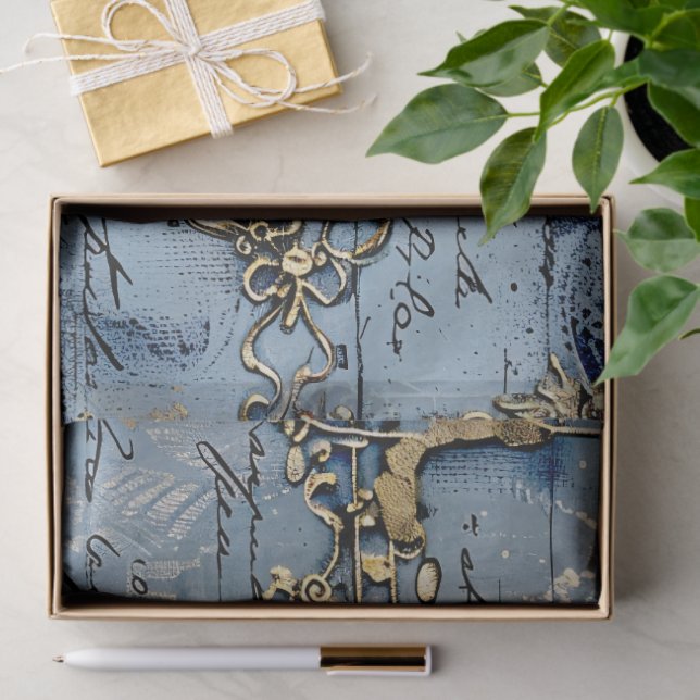 Rococo Blue Gold Italian Romantic  Tissue Paper (Gift)
