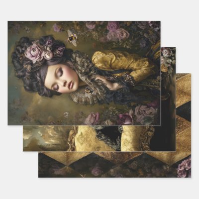 Rococo Buzz Bee themes Heavy Weight Decoupage Wrapping Paper Sheets