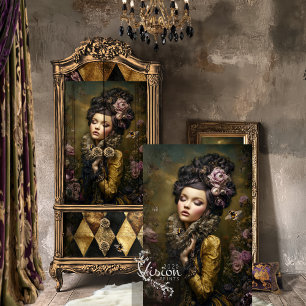 Rococo Buzz Moody Victorian Portrait & Floral Art Tissue Paper