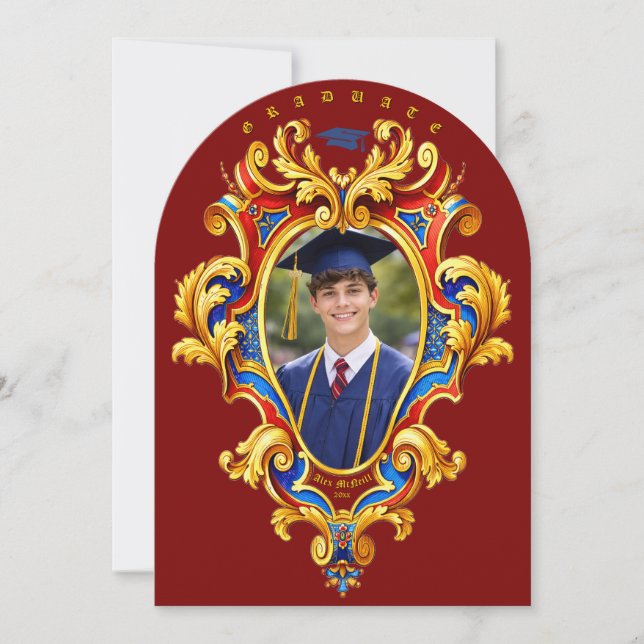 Rococo Cartouche Photo Template Graduation (Front)