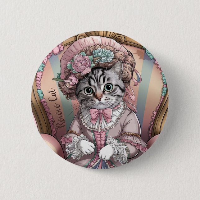 Rococo Cat Button (Front)