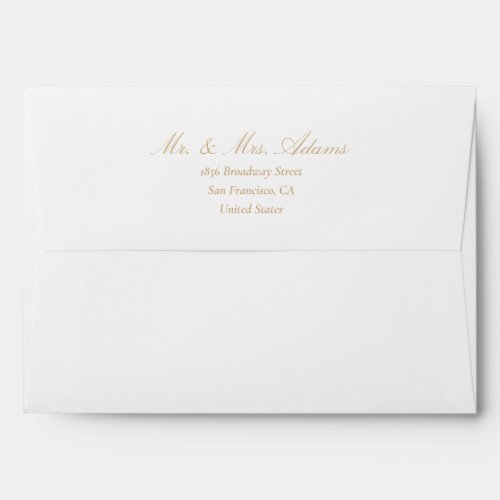 Rococo Champagne Pre_Addressed Wedding Invite Envelope