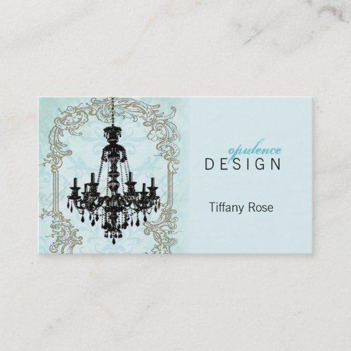 Customizable Rococo Chandelier Business Card