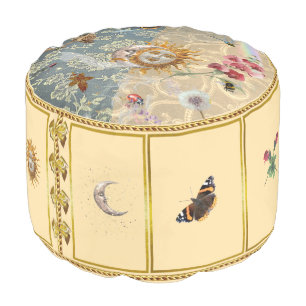Rococo Cosmic Garden Pouf