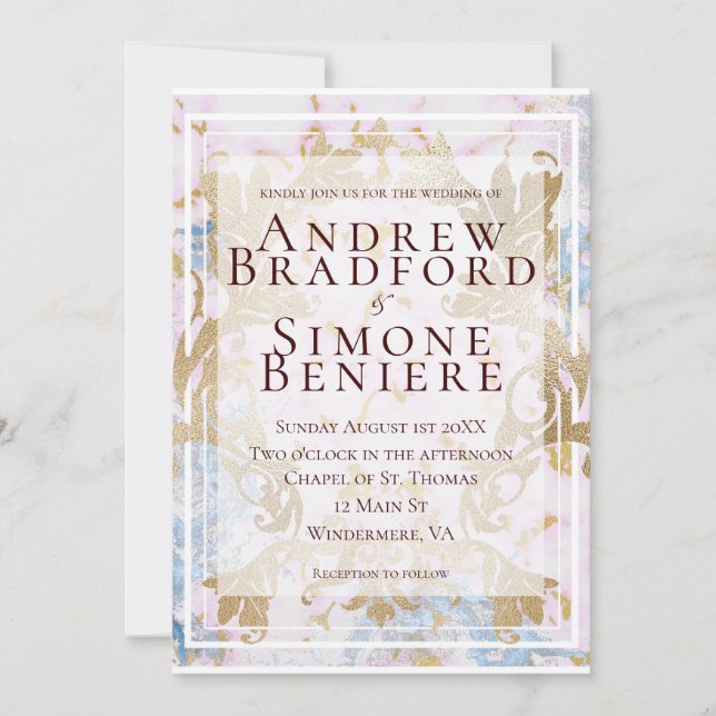Rococo Customizable Wedding Invitation (Front)