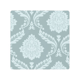 Rococo Damask Art I Duck Egg Blue+Teal