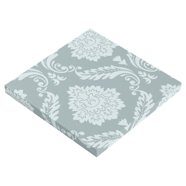 Rococo Damask Art I Duck Egg Blue+Teal (3/4)