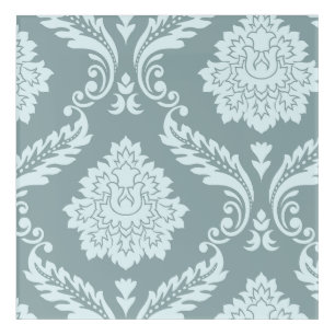 Rococo Damask Art I Duck Egg Blue+Teal