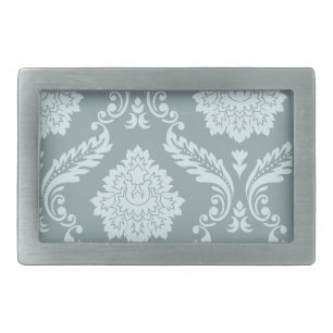 Rococo Damask Art I Duck Egg Blue+Teal Belt Buckle