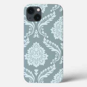 Rococo Damask Art I Duck Egg Blue+Teal iPhone 13 Case